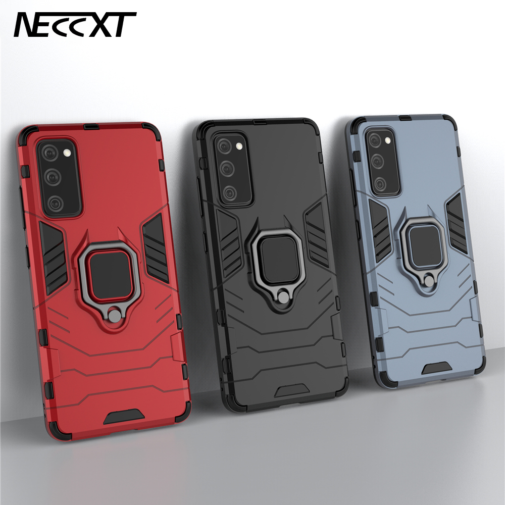 Ốp điện thoại cứng kiểu giáp có giá đỡ nhẫn cho Samsung Galaxy S20 FE Samsung S20 Ultra S8 S9 S10 Plus S10e Lite