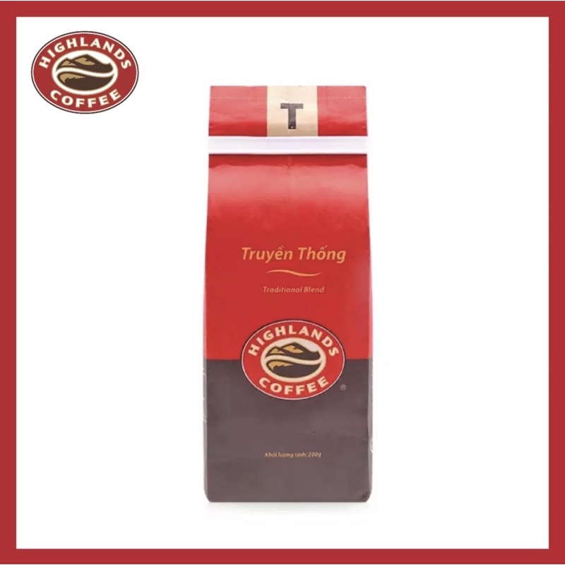 Cà phê rang xay Truyền Thống Highland Coffee 200g - đậm đà vị truyền thống