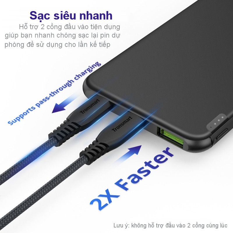 Pin sạc dự phòng Tronsmart PBD02 TM-363477 10000mAh Quick Charge 3.0, công nghệ Huawei FCP, Samsung AFC