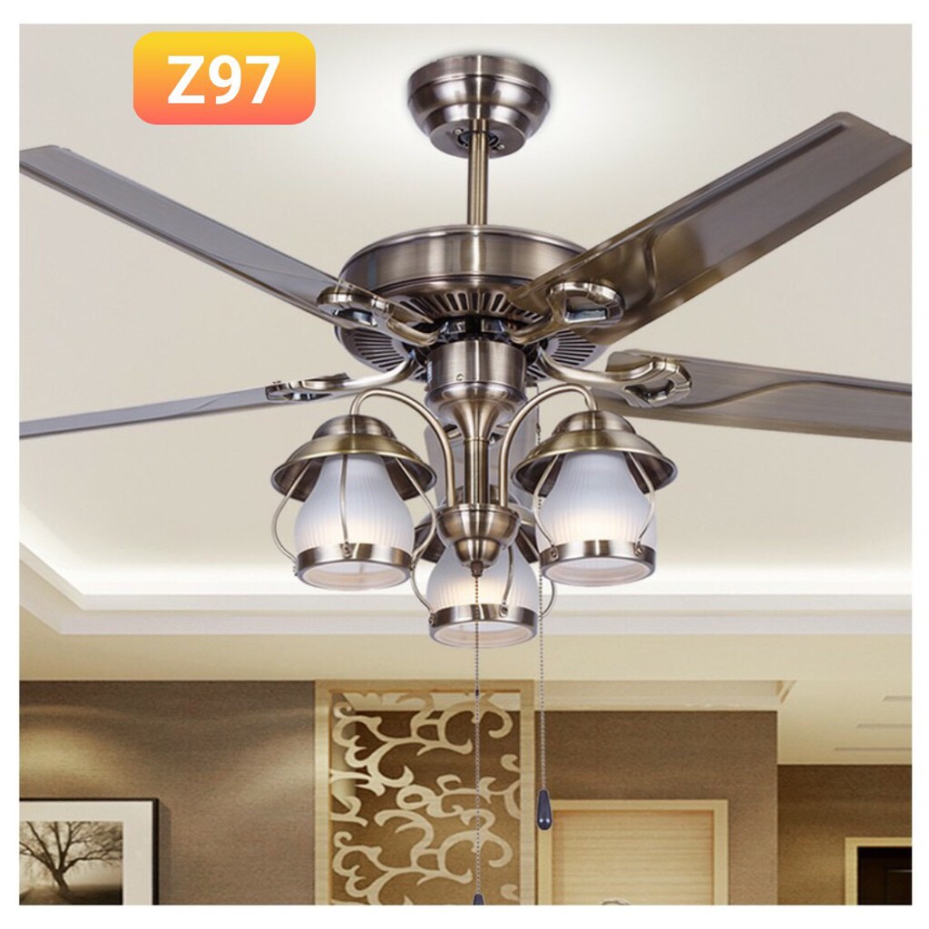 Quạt Trần 5cánh thép hoặc gỗ MSZ97 100% lõi đồng , Có Điều Khiển 6 Số Phù Hợp Mọi Không Gian