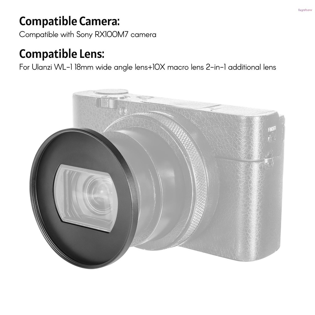 Ngàm Chuyển Đổi Ống Kính Ulanzi 2367 Ultra-slim Bằng Hợp Kim Nhôm Siêu Mỏng Cho Ulanzi Wl-1 Góc Rộng 2 Trong 1 Sony Rx100m7