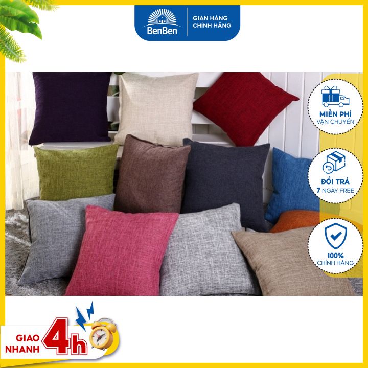 Gối tựa lưng văn phòng, gối sofa size 45x45cm, tặng kèm vỏ gối, hàng VN cao cấp - Ben Ben