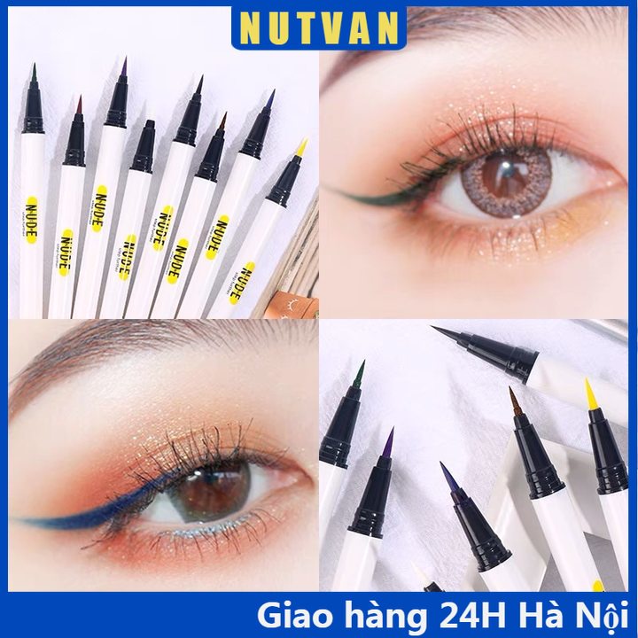 Bút kẻ mắt nước 2 đầu chống nhanh khô tiện dụng chất lượng cao út chì kẻ lông mày hai đầu kháng nước