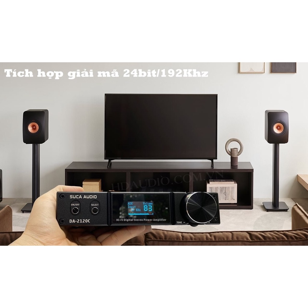 AMPLY TÍCH HỢP GIẢI MÃ SUCA AUDIO DA2120C+BLUTOOTH5.0,USB,OPTICAL,COAXIAL.CÓ REMOTE.
