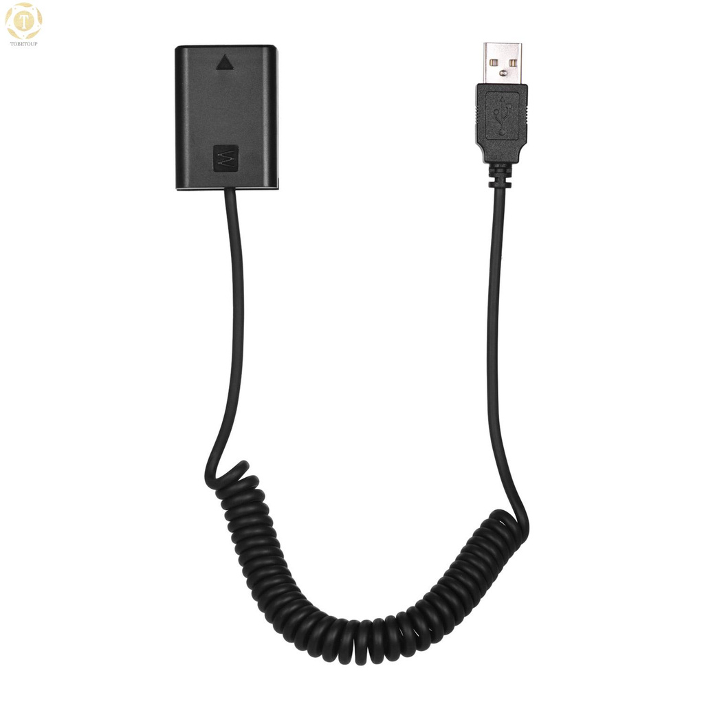 Shipped within 12 hours】 Andoer 5V USB NP-FW50 Dummy Battery Pack Coupler Adapter with Flexible Spring Cable Compatible with Sony A7 A7II A7R A7S A7RII A7SII A6000 A5000 A3000 NEX5 NEX3 ILDC Camera Connector [TO]