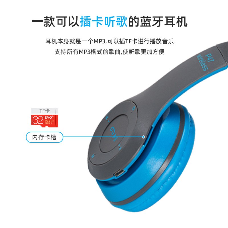 Tai nghe Bluetooth thời trang P47 Wireless cao cấp