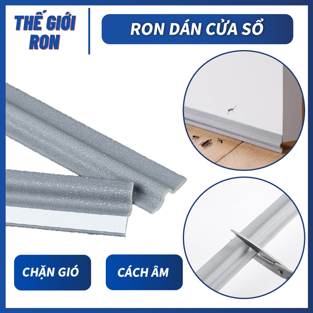 Nẹp Chặn Khe Cửa Sổ Xám, MIếng Chặn Đi Hơi Máy Lạnh, Ron Cửa Chống Bụi Chắn Khe Cửa Ra Vào