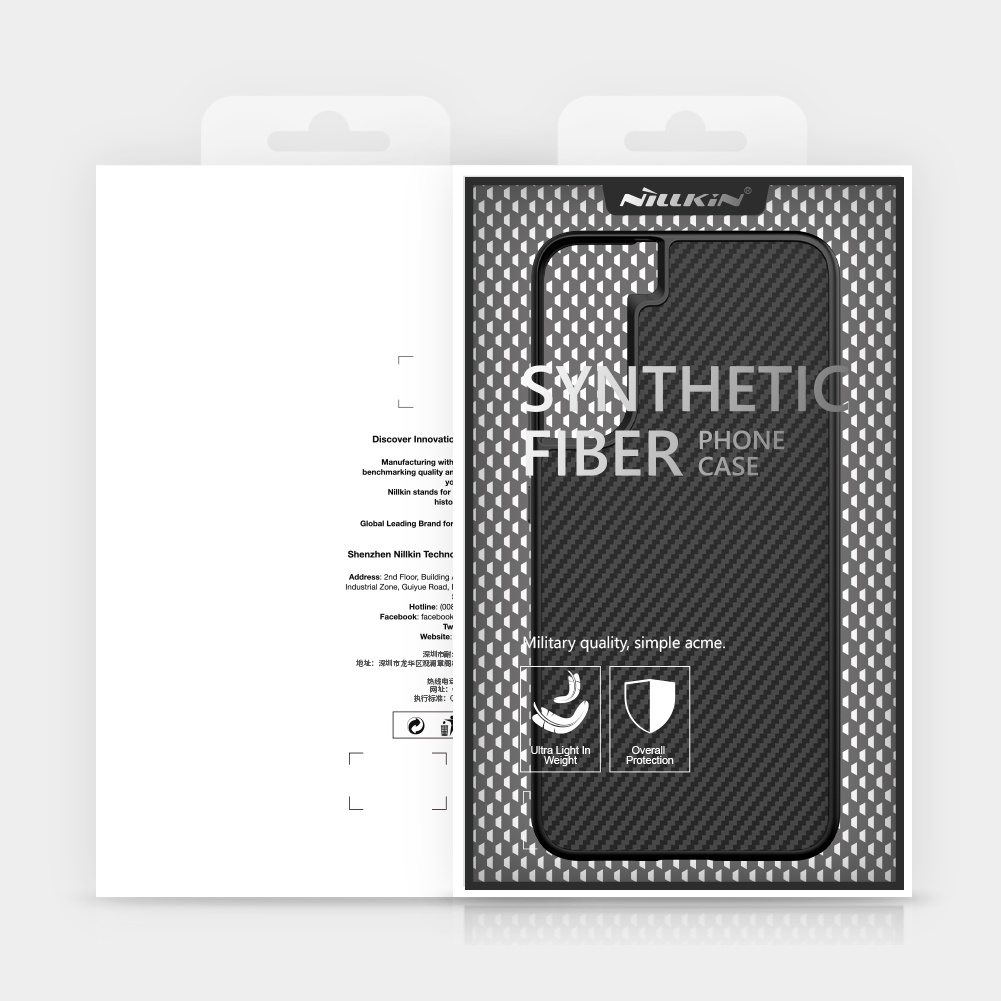 Ốp điện thoại Nillkin kiểu sợi carbon siêu mỏng chống sốc dành cho Samsung Galaxy S22