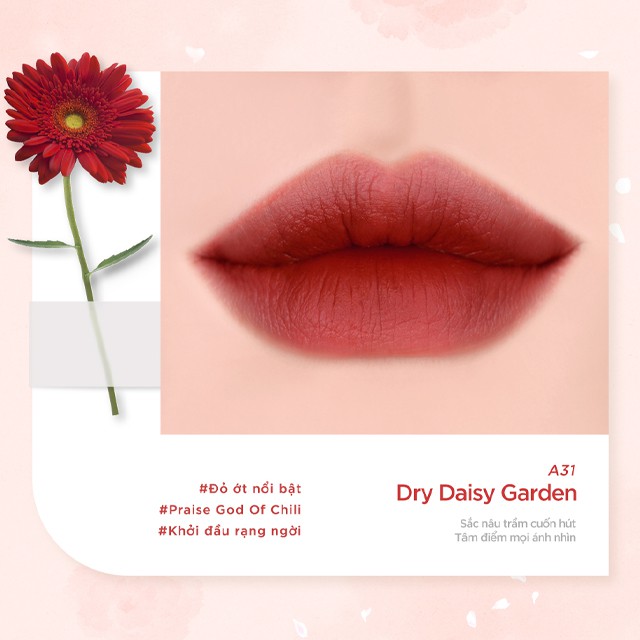 Son Kem Lì Black Rouge Air Fit Velvet Tint Ver 6 Blueming Garden