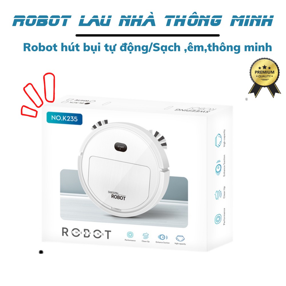 Robot hút bụi lau nhà thông minh thế hệ mới , robot lau nhà tự động công nghệ cao tiện lợi TIME HOME