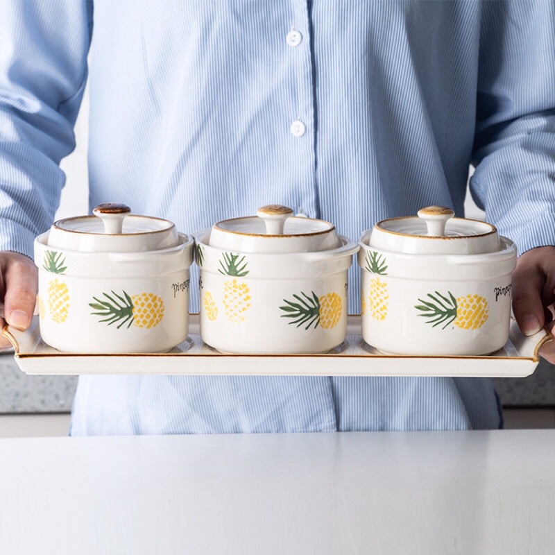 Bộ bát đĩa dứa 🍍 Set bát đĩa dứa quốc dân 🍍 Giá rẻ nhất 🍍🍍🍍