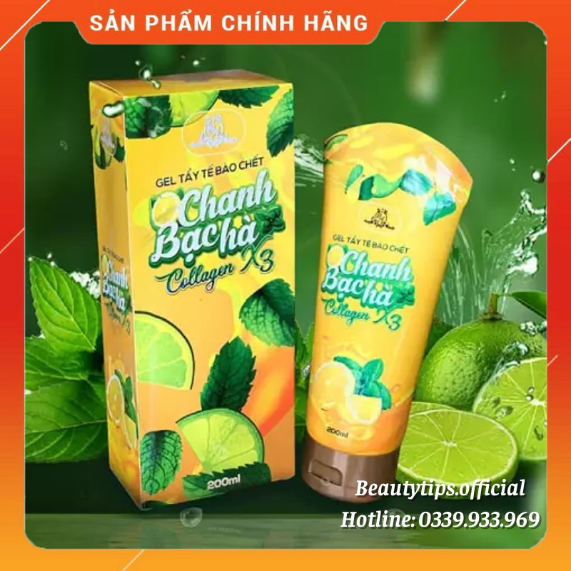 Gel Tẩy Tế Bào Chết Chanh Bạc Hà Dưỡng Sáng Da - Cung Cấp Vitamin C 200ml