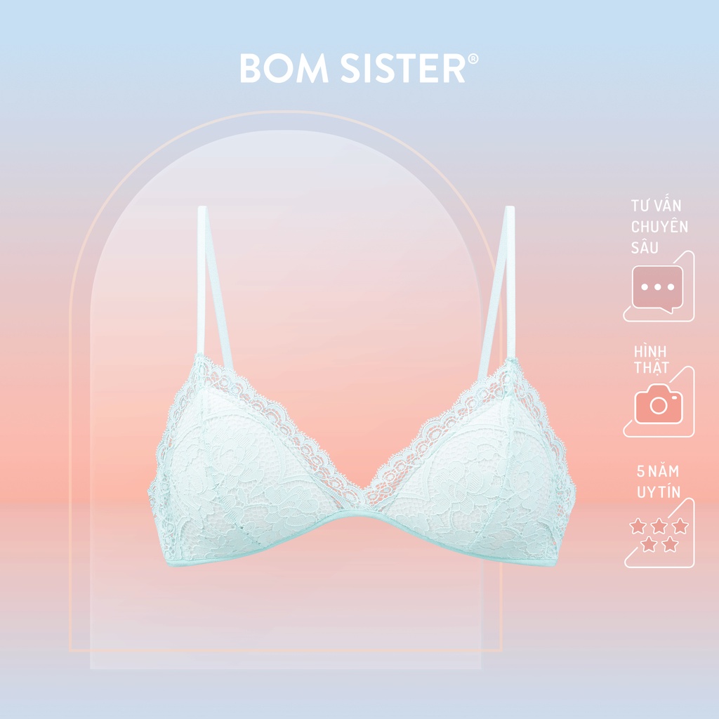 Áo lót mút mỏng chất ren không gọng nâng ngực tự nhiên BOM SISTER BR1029