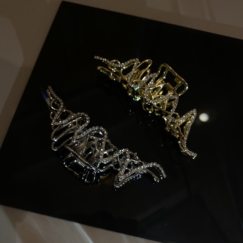 Kẹp tóc kim loại đính đá màu sắc thời trang cho nữ