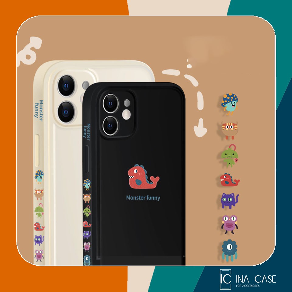 Ốp Lưng Iphone - Ốp Cạnh Vuông Nhựa Dẻo Bóng Monster Funny (6/ 6s/ 6plus/ 6splus/ 7plus/ 8plus- X XsMax 11 11Pro Max)