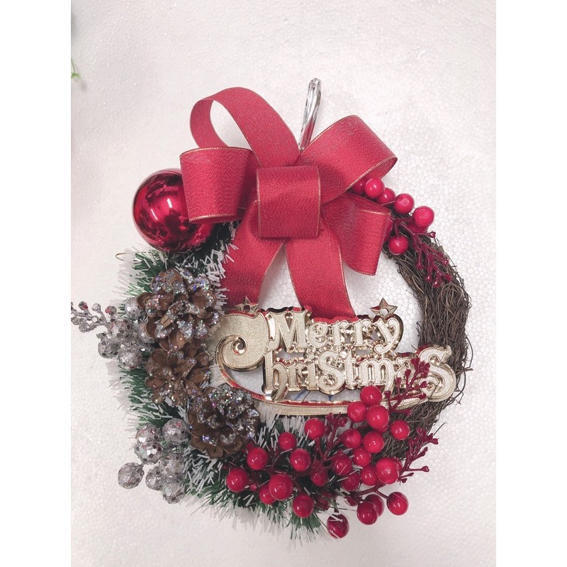 Vòng nguyệt quế trang trí Noel phi 25cm - HN3