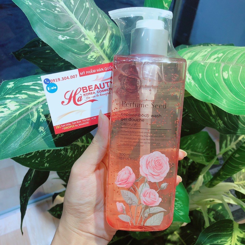 Sữa tắm dưỡng ẩm tốt trắng da thơm hương nước hoa hồng lưu hương lâu The Face Shop Perfume Seed Capsule Body Wash 300ml