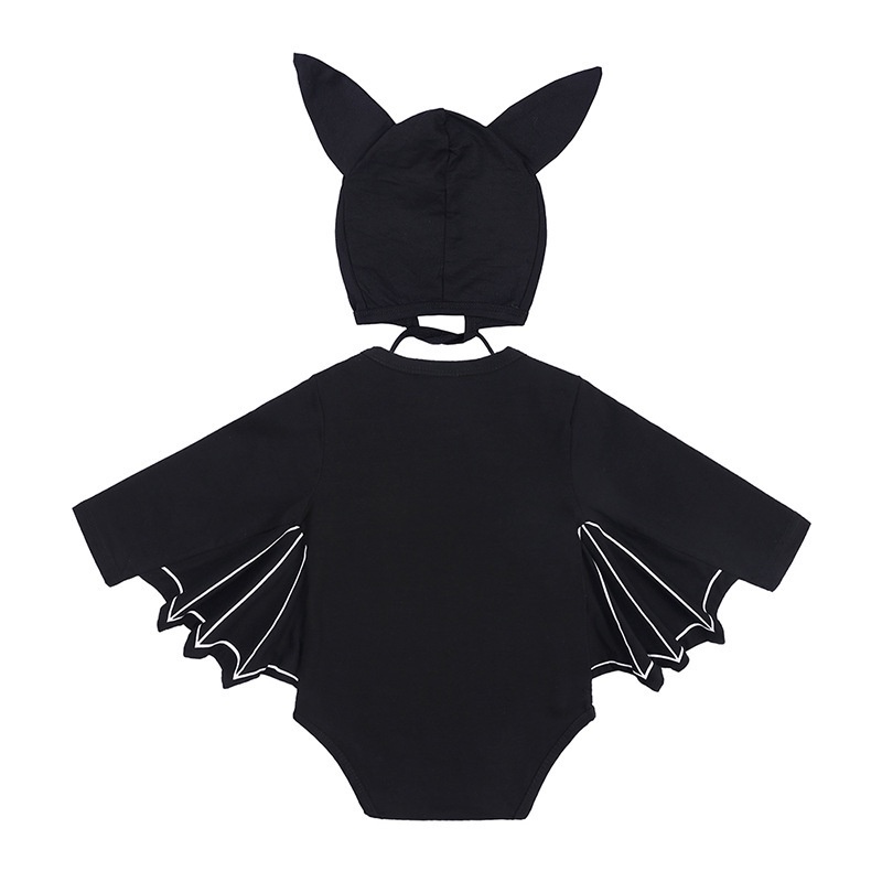 Bộ đồ hóa trang Halloween MANVIN BABY 2 món gồm áo liền quần họa tiết bộ xương + nón xinh xắn cho bé sơ sinh