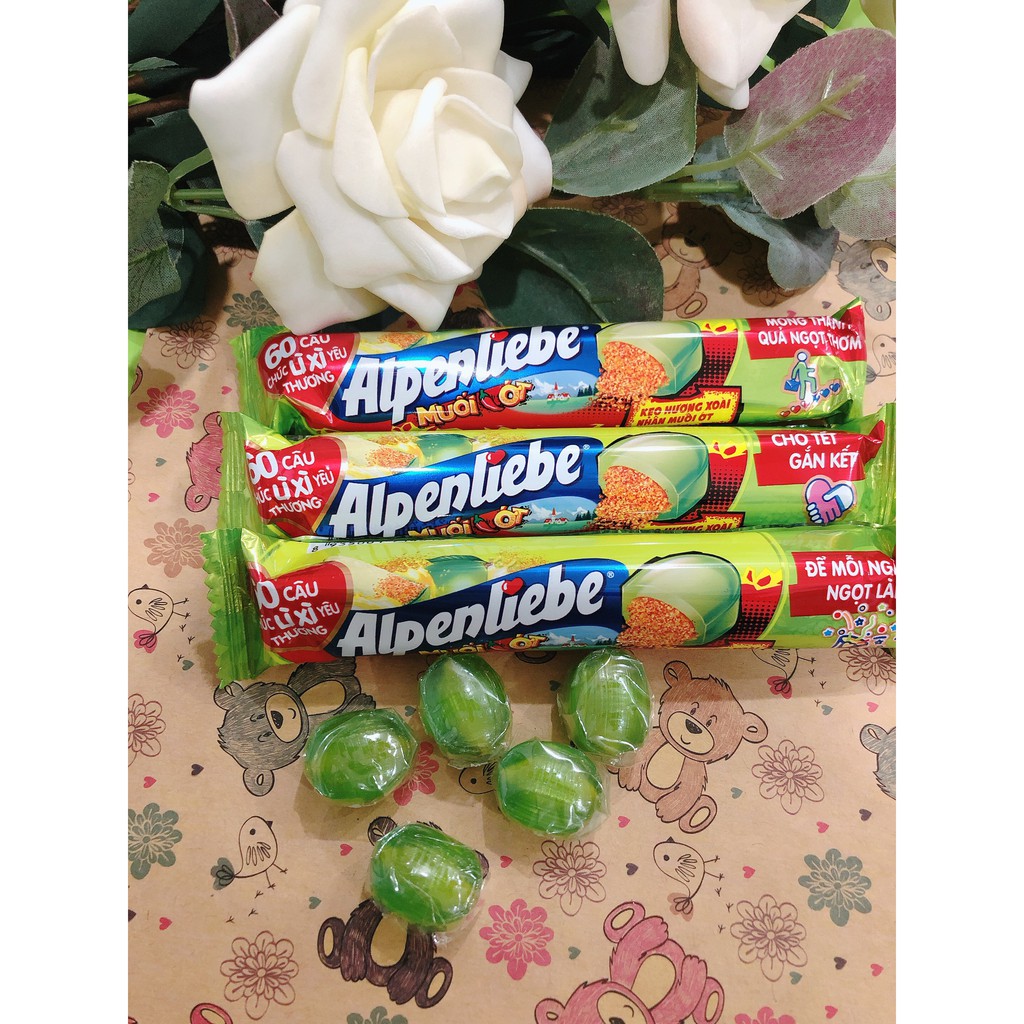 10 CÂY KẸO XOÀI MUỐI ỚT ALPENLIEBE, THƠM NỒNG VỊ XOÀI, CHUA CHUA MẶN MẶN MÊ LY