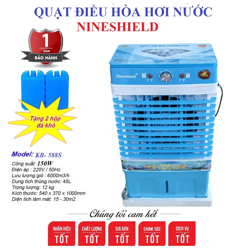 QUẠT ĐIỀU HOÀ HS588A/ HS35A TẶNG 2 BÌNH ĐÁ KHÔ CÓ BÁNH XE