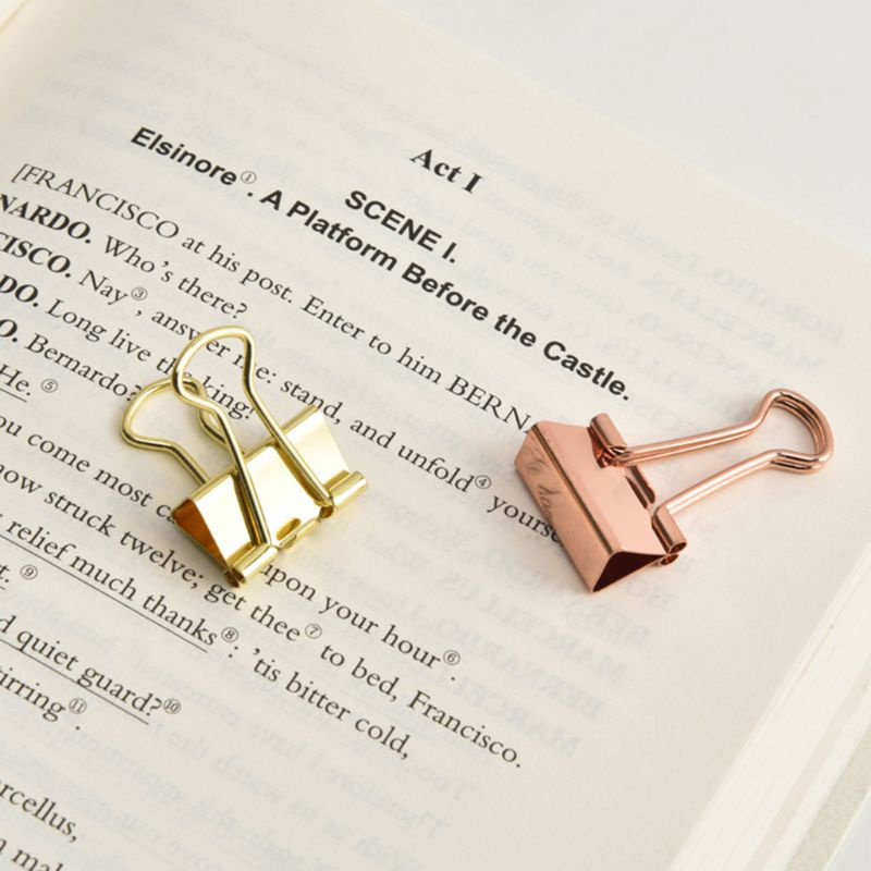 Set 16 Kẹp Giấy Ghi Chú Bằng Kim Loại Mini 19mm 16 Cái
