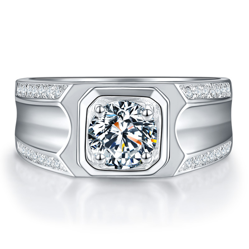 Nhẫn Đeo Tay Đính Đá Pt950 Đơn Giản 1 Karat Micro F-1