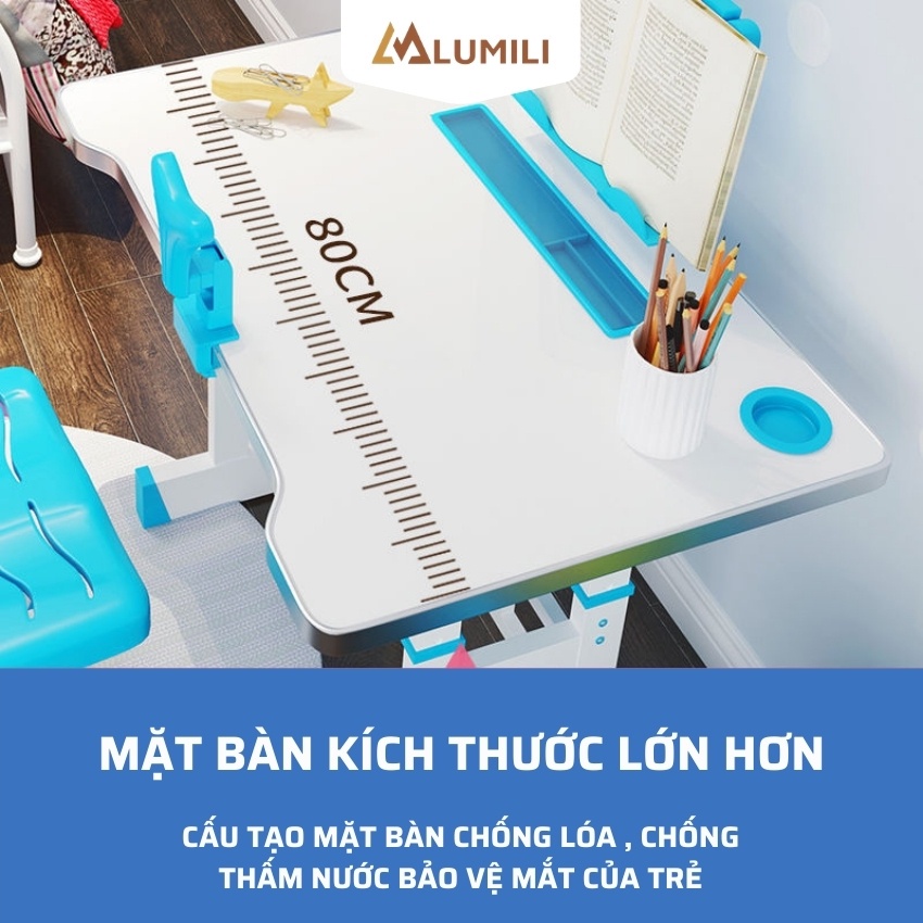 [Tặng chống cằm ] bộ bàn học sinh chống gù chống cận thông minh cho trẻ em Z04 có thể điều chỉnh độ cao ngăn bàn lớn