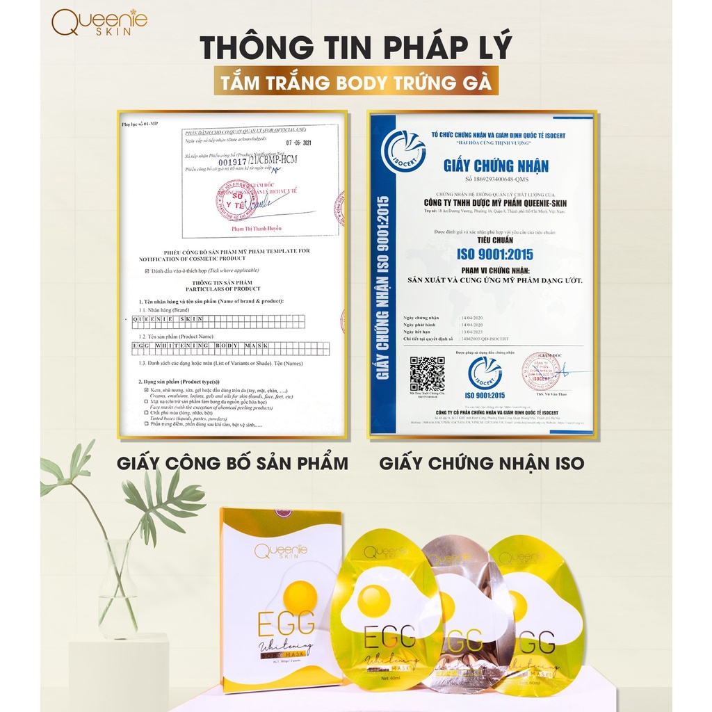 set 3 gói Tắm trắng trứng Queenie Skin - [Chính hãng] Mỹ phẩm Queenie Skin