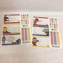 Nhãn vở siêu nhân, kèm nhãn phụ ( Sticker)