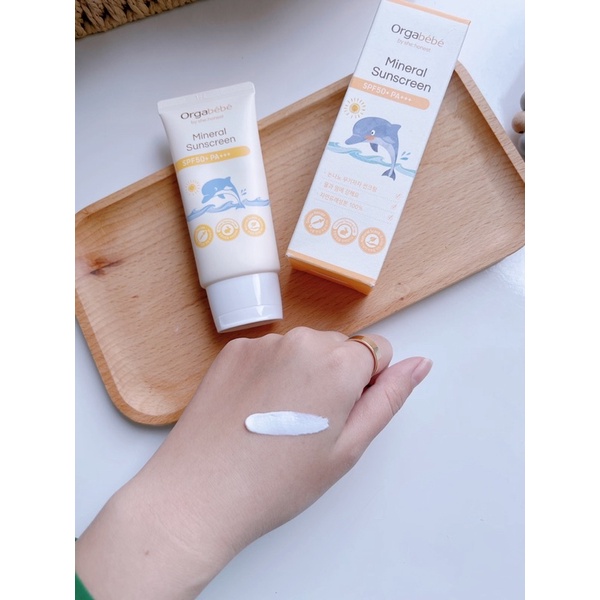 [Hàng Air - Chính hãng] Kem chống nắng hữu cơ Orgabebe SPF 50PA+++ cho bé từ sơ sinh - Nội địa Hàn