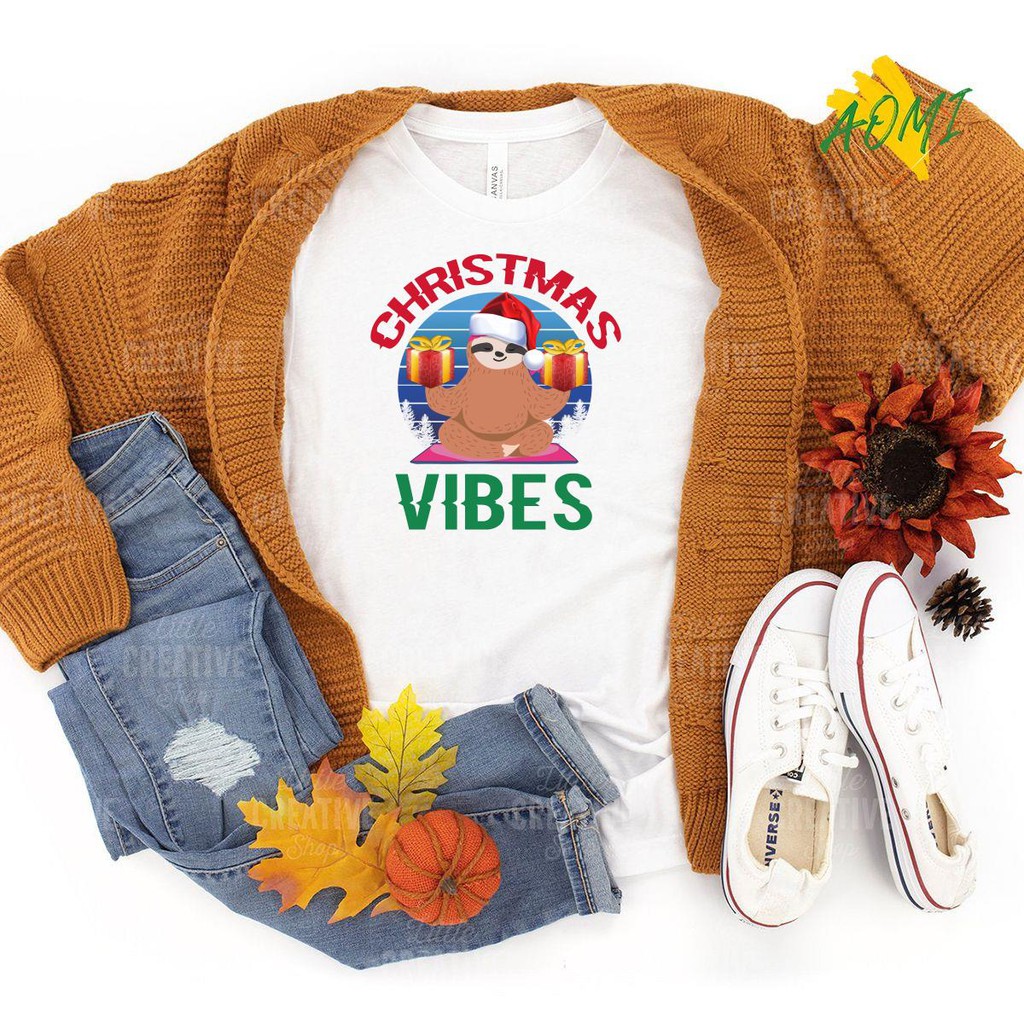 ÁO THUN UNISEX AOMI CHRISTMAS VIBES TAY NGẮN TAY LỠ NAM NỮ CHẤT VẢI LOẠI MỘT