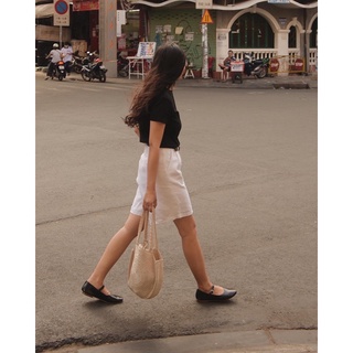 DE PLAGE - QUẦN BERMUDA WHITE LINEN