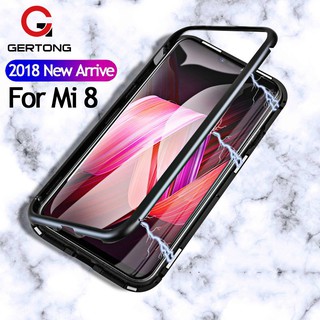 Ốp lưng mặt kính cường lực viền kim loại nam châm cho Xiaomi Mi 8 SE Mi8 iPhone XS MAX XR X 7 8 Plus 6 6s