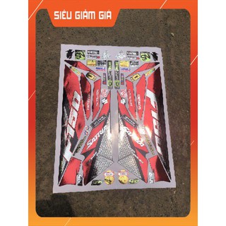 Tem rời Satria Fi đỏ đen Crom cao cấp