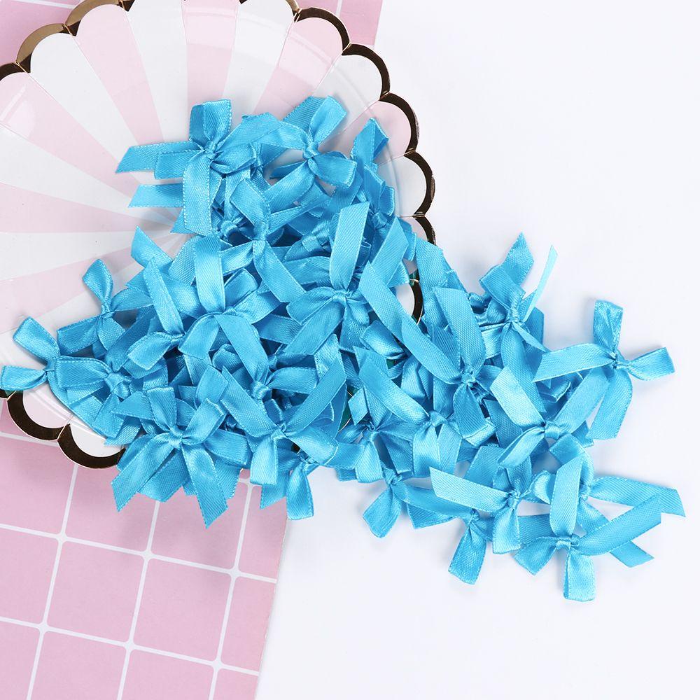 Set 100 Nơ Ruy Băng Bằng Vải Satin Nhiều Màu Sắc Dùng Làm Đồ Thủ Công