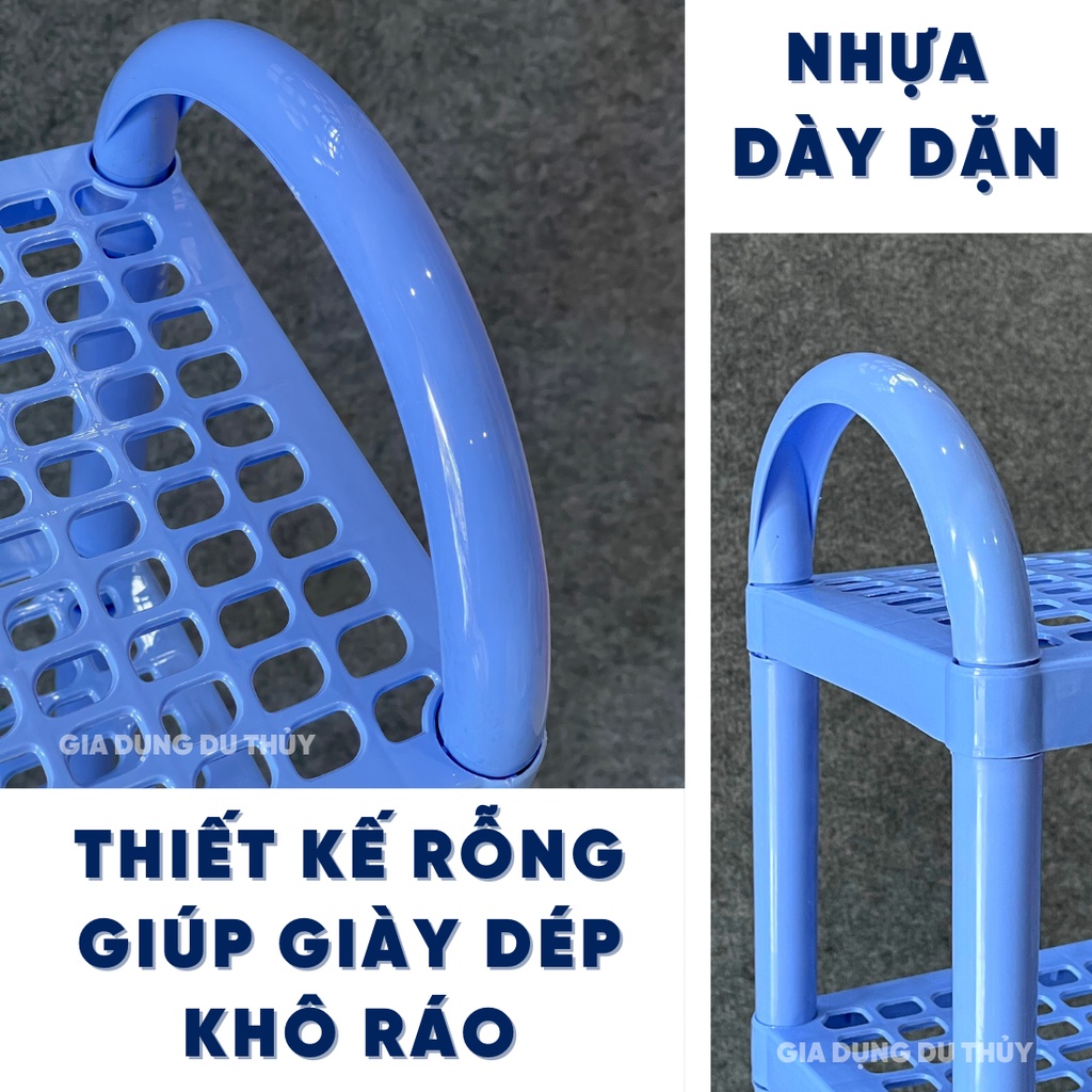 Kệ Nhựa Đựng Giày Dép 2 tầng - 3 tầng - 4 tầng, 3 size, nhựa pp chính phẩm, màu đỏ-xanh dương của gia dụng Du Thủy