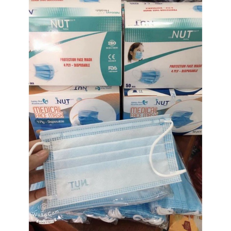 Hộp 50 cái  khẩu trang y tế kháng khuẩn 4 lớp  - Hàng xuất khẩu Cao cấp công ty check mã vạch