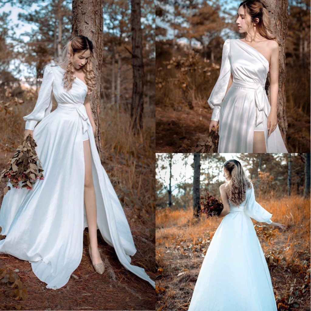 Đầm maxi lệch vao thiết kế thanh lịch cao cấp
