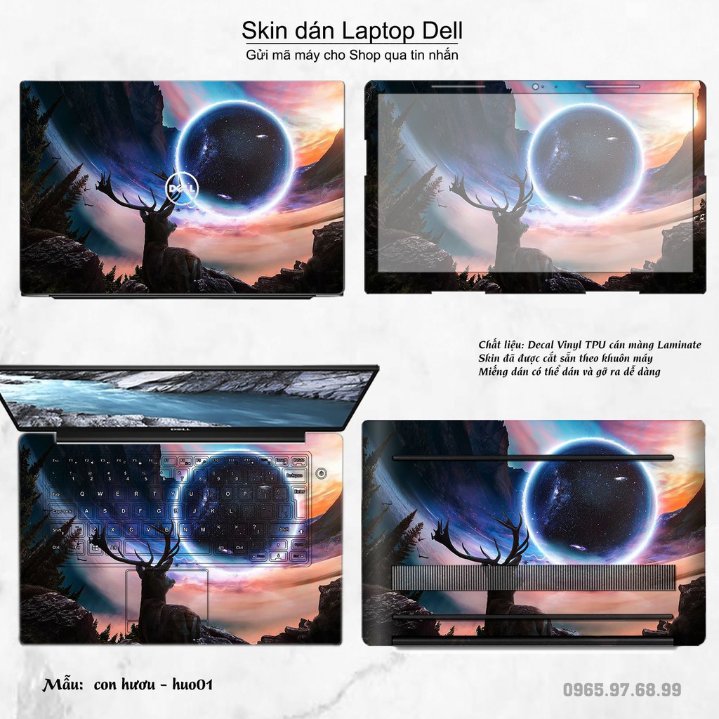 Skin dán Laptop Dell in hình Con hươu (inbox mã máy cho Shop)