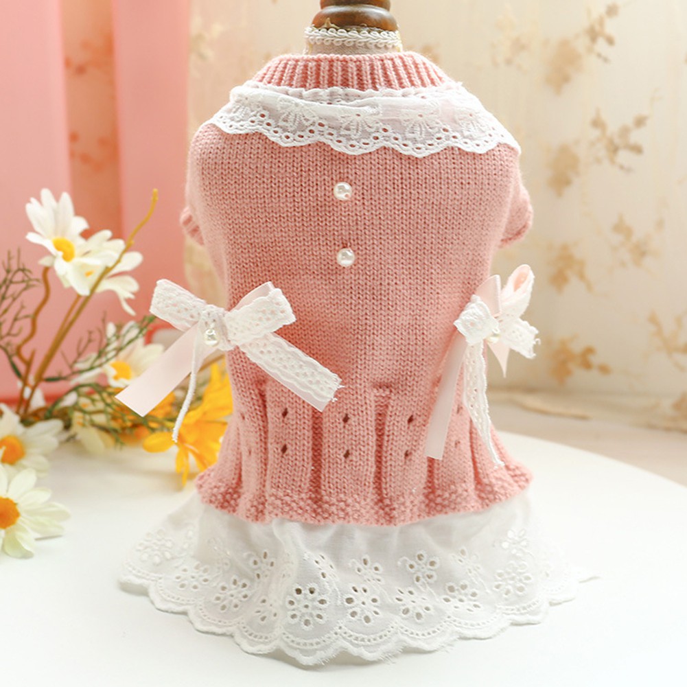 Đầm Dệt Kim Đính Ngọc Trai Giả Dễ Thương Dành Cho Thú Cưng