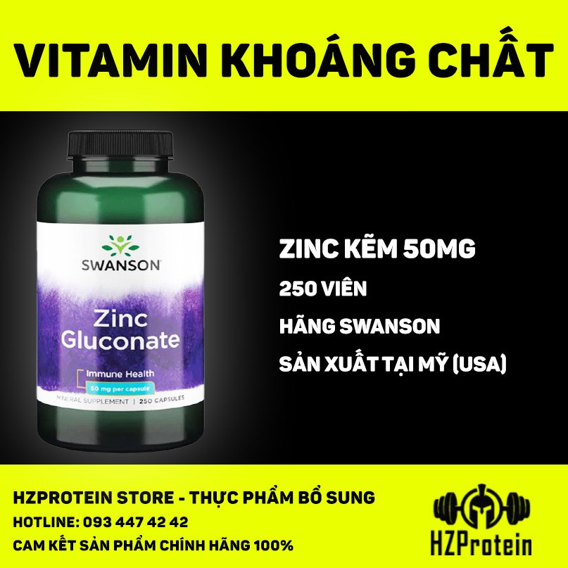 SWANSON ZINC GLUCONATE 50MG - VIÊN UỐNG BỔ SUNG KẼM, TĂNG CƯỜNG ĐỀ KHÁNG,  MIỄN DỊCH, TĂNG CƯỜNG SỨC KHỎE - 250 VIÊN - Thực phẩm chức năng sức khỏe |  VitaminDep.com