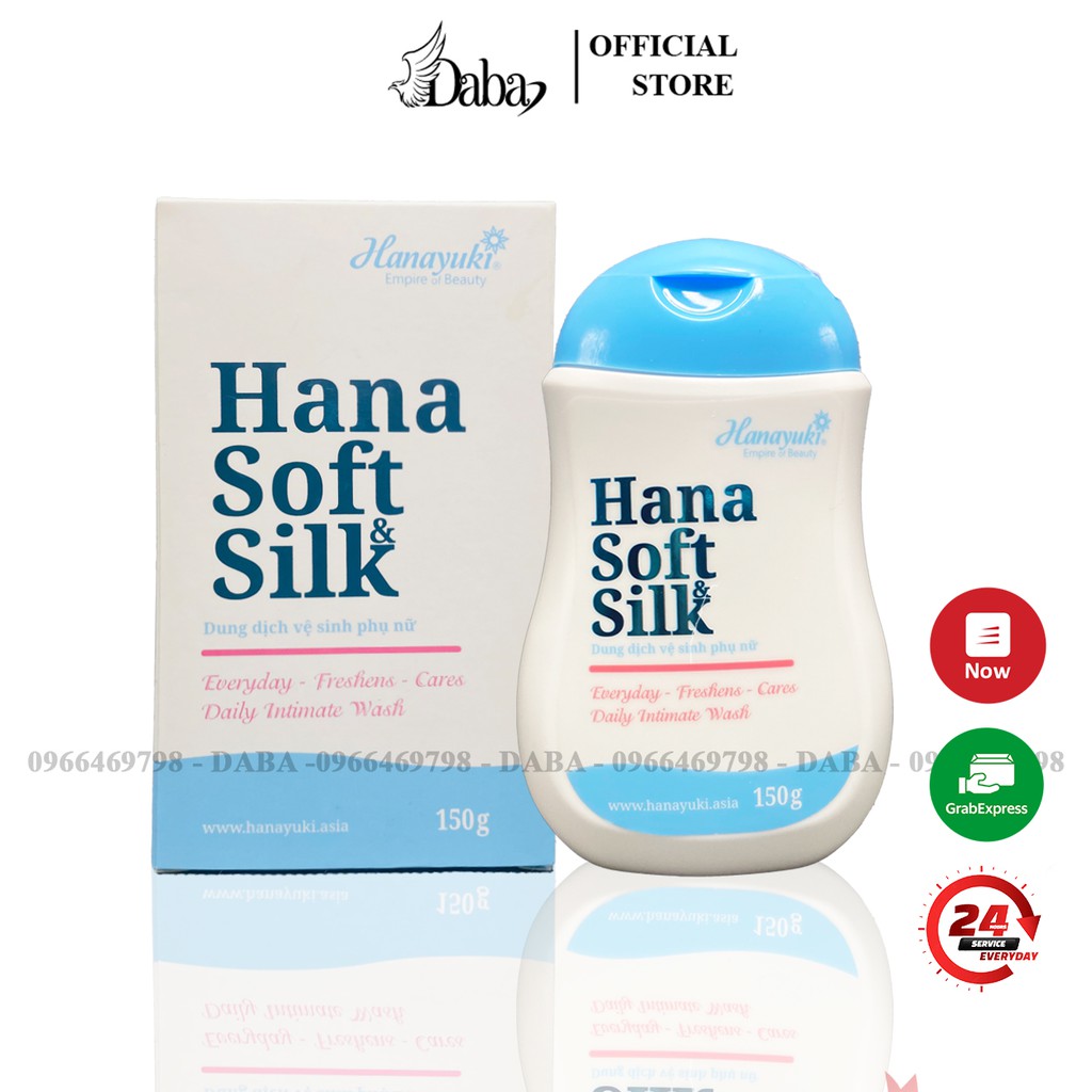 Dung Dịch Vệ Sinh Phụ Nữ Hana Soft &amp; Silk Hanayuki Hộp 150g [ HÀNG CHÍNH HÃNG ] Giảm viêm ngứa, se kín thơm mát vùng kín