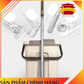 Bộ lau nhà 360 độ 4 in 1 tự vắt thông minh đa năng xoay 2 vách ngăn cao cấp