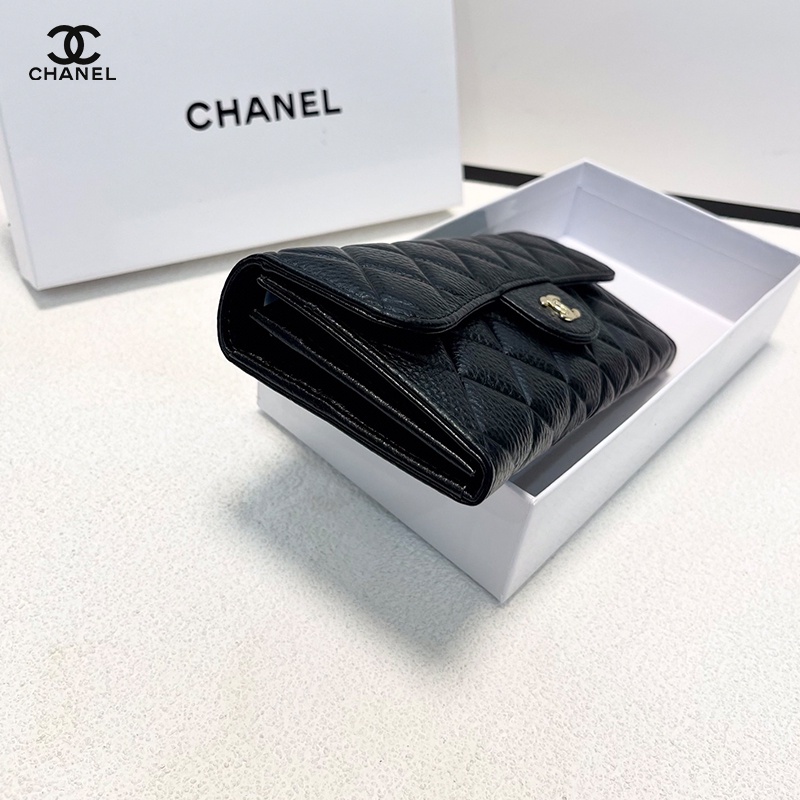 ENM2 Black Grain Quilted Leather Women's Fashion Style Two-fold Wallet2022