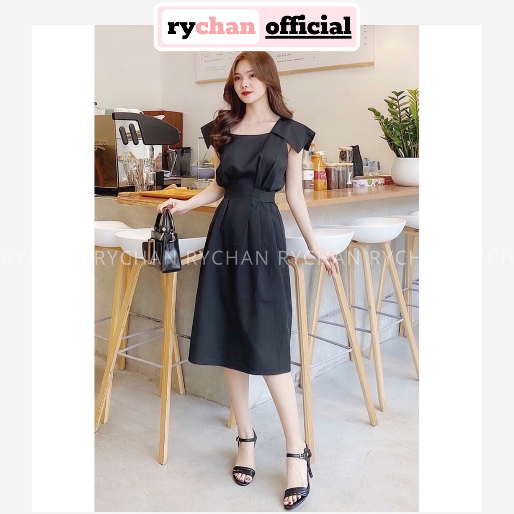 Đầm Xòe Cổ Vuông Cột Eo - DX761