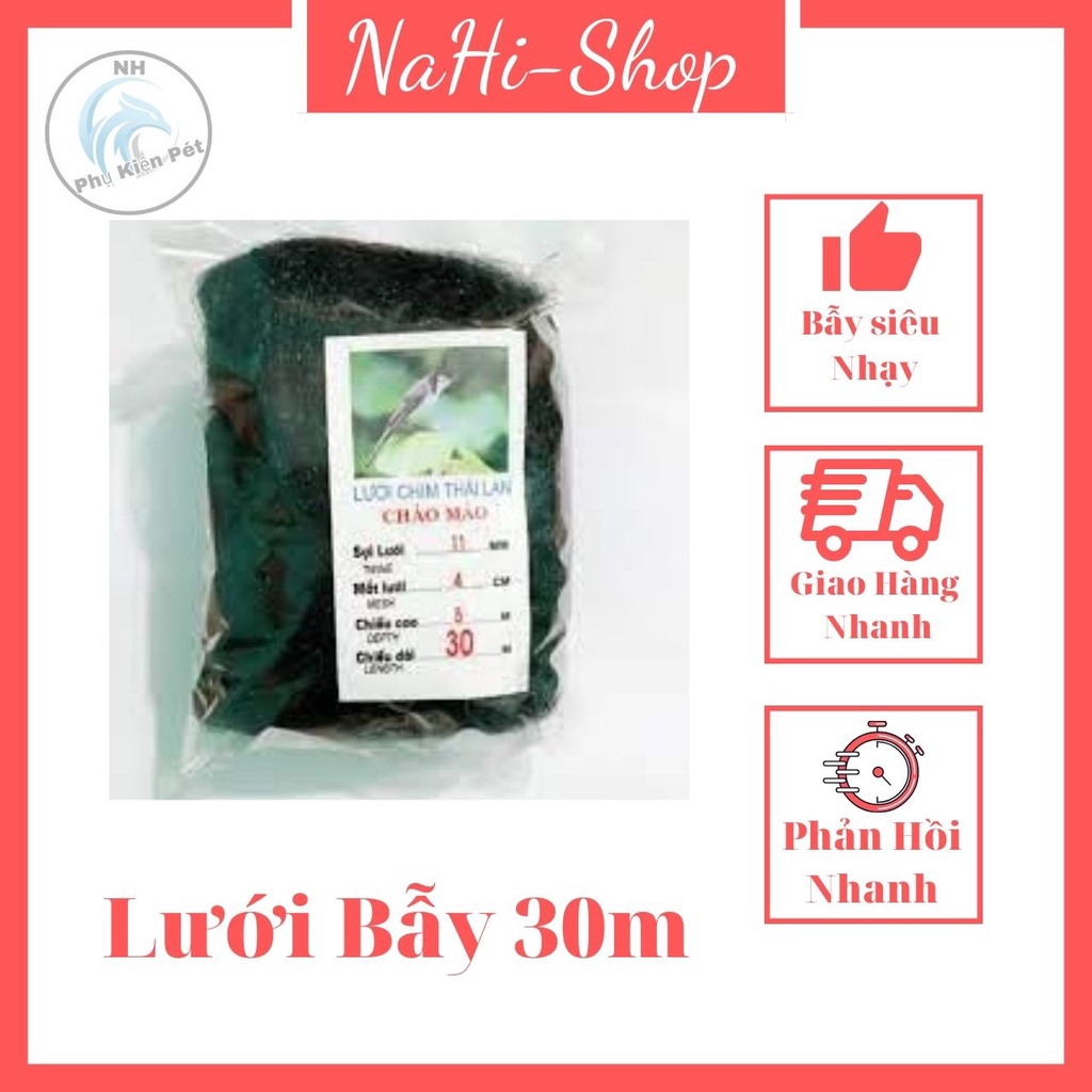 Lưới Bẫy Chim Tàng Hình  Thái Lan 30m mắt 4 li - lưới bẫy chim siêu dính