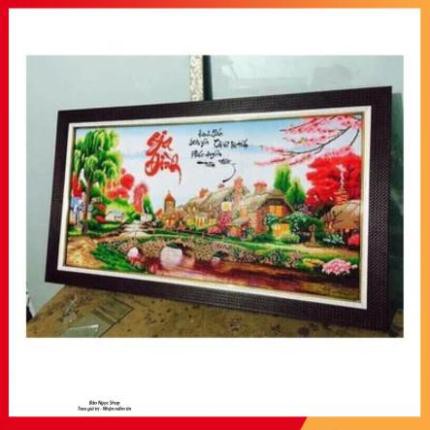 Tranh Đính Đá PHONG CẢNH GIA ĐÌNH. Kích Thước: 1m1 x 61cm
