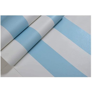 Combo 10m giấy dán tường sọc xanh trắng