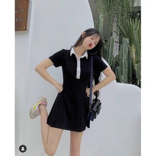 Đầm viền trắng H3141 (hình thật)