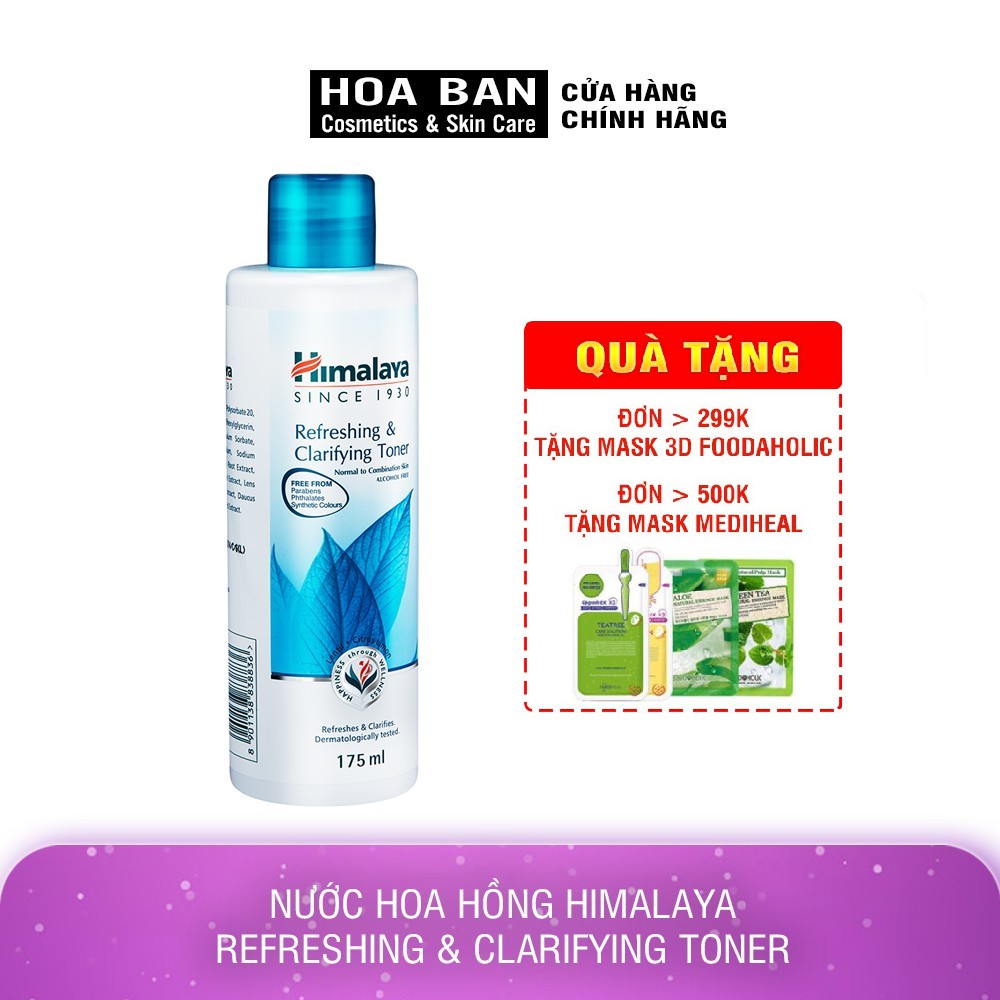 Nước hoa hồng làm sạch và cân bằng da Himalaya Refreshing &amp; Clarifying Toner 100ml / 175ml - Hoa Ban Cosmetic